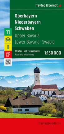 Oberbayern  Niederbayern  Schwaben Straßen und Freizeitkarte 1150.000 freytag  berndt