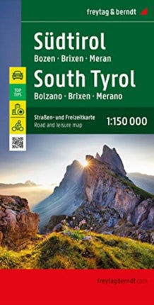South Tyrol, road and leisure map 1:150,000,
