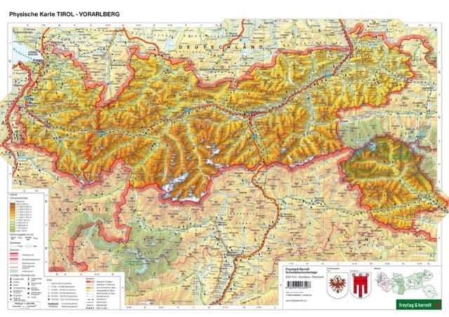 Desk pad DUO, school hand map Tyrol - Vorarlberg 1:450,000