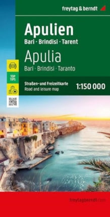 Apulia : Bari, Brindisi, Taranto: Road and Leisure Map