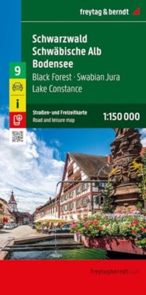 Black Forest  Swabian Jura  Lake Constance Road and Leisure Map