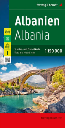 Albanien Straßen und Freizeitkarte 1150.000