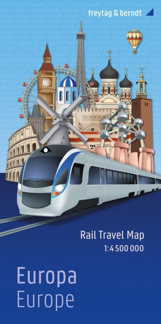 Europa Rail Travel Map 15.500.000 freytag  berndt