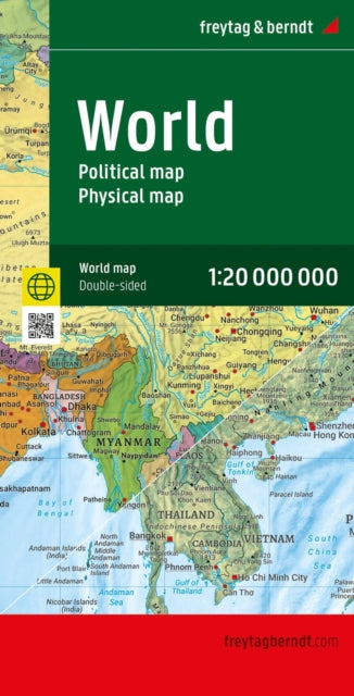 World map political  physical english 120.000.000