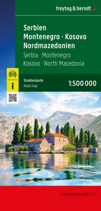 Serbien  Montenegro  Kosovo  Nordmazedonien Straßenkarte 1500.000 freytag  berndt