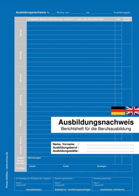 Ausbildungsnachweis: Berichtsheft für die