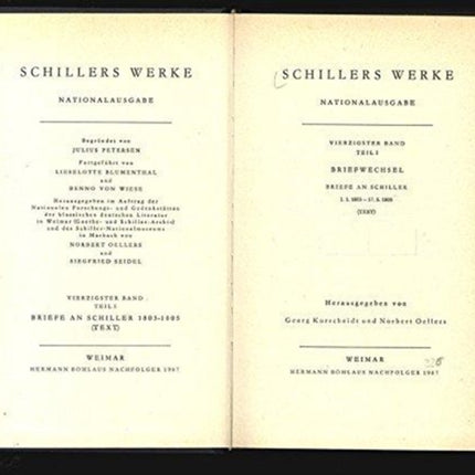 Schillers Werke. Nationalausgabe: Band 40, Teil I: Briefe an Schiller 1.1.1803 – 17.5.1805. Text.