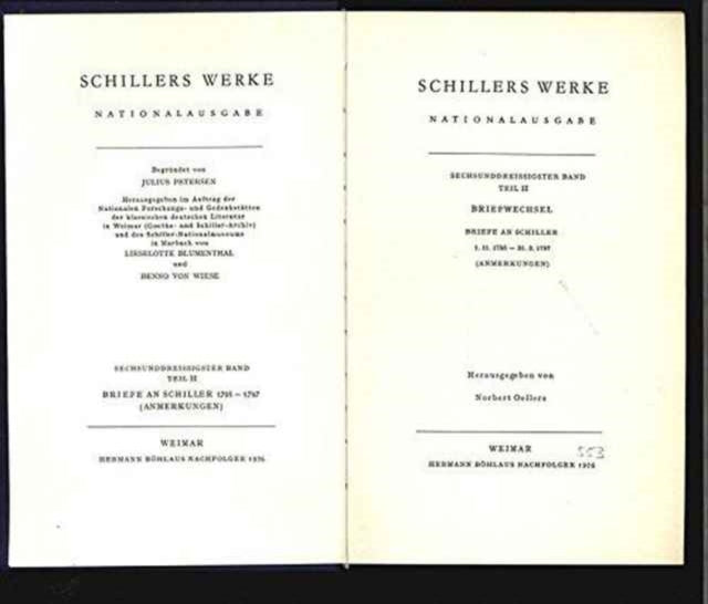 Schillers Werke. Nationalausgabe: Band 36, Teil II: Briefe an Schiller 1795–1797. Anmerkungen.