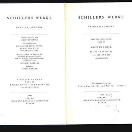 Schillers Werke. Nationalausgabe: Band 40, Teil II: Briefe an Schiller 1.1.1803 – 17.5.1805. Anmerkungen.