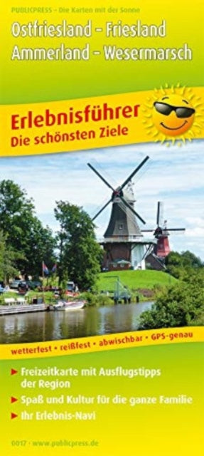 East Frisia - Friesland, Ammerland - Wesermarsch, adventure guide and map 1:170,000