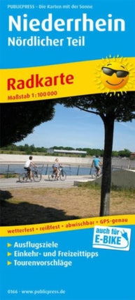 Lower Rhine - northern part, cycling map 1:100,000