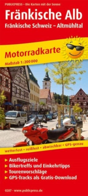 Franconian Alb, motorcycle map 1:200,000