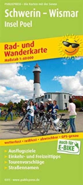 Schwerin - Wismar, cycling and hiking map 1:60,000