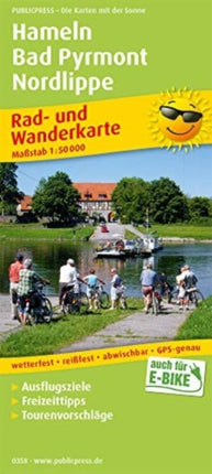 Hameln - Bad Pyrmont - Nordlippe, cycling and hiking map 1:50,000