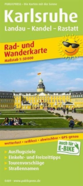 Karlsruhe, cycling and hiking map 1:50,000