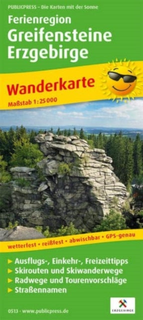 Holiday region Greifensteine   - Ore Mountains, hiking map 1:25,000