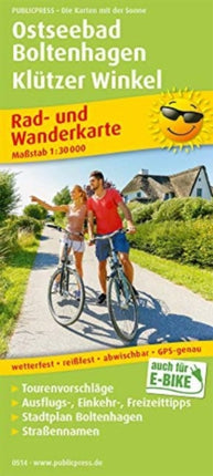 Ostseebad Boltenhagen - Klutzer Winkel, cycling and hiking map 1:30,000