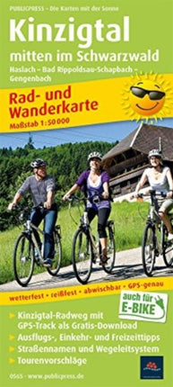 Kinzig valley in the middle of the Black Forest, cycling and hiking map 1:50,000