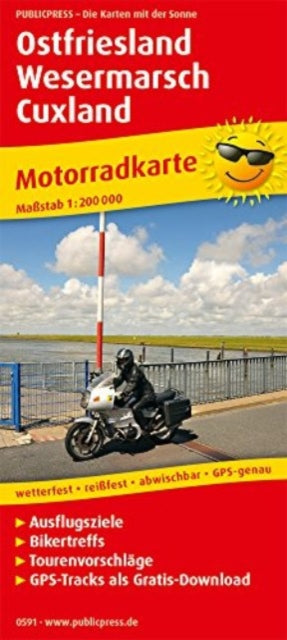 Ostfriesland - Wesermarsch - Cuxland, motorcycle map 1:200,000