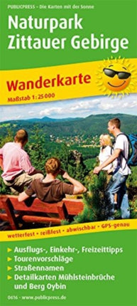 Zittau Mountains Nature Park, hiking map 1:25,000