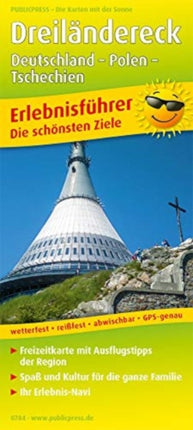 Border triangle Germany - Poland - Czech Republic, adventure guide and map 1:150,000