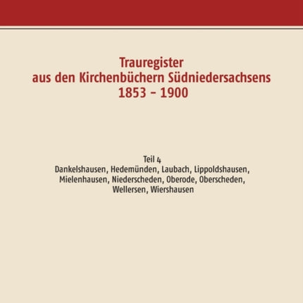 Trauregister aus den Kirchenbüchern