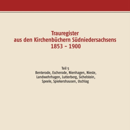 Trauregister aus den Kirchenbüchern