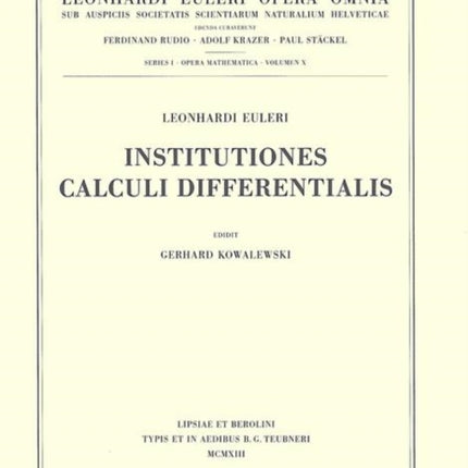 Institutiones calculi differentialis