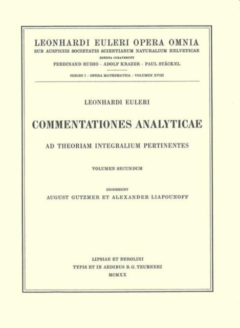 Commentationes analyticae ad theoriam integralium ellipticorum pertinentes 1st part