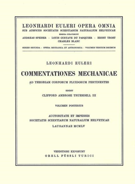 Commentationes mechanicae ad theoriam corporum fluidorum pertinentes 2nd part