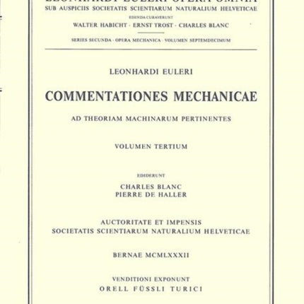 Commentationes mechanicae ad theoriam machinarum pertinentes 3rd part