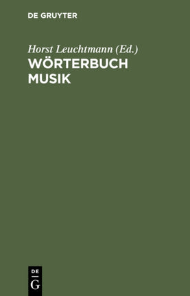 Wrterbuch Musik EnglishGerman GermanEnglish