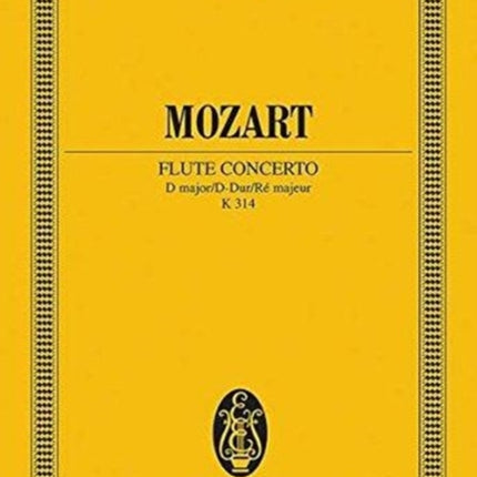 Concerto for Flute  Orchestra in D Major K314 Miniature Score