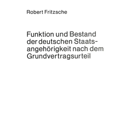 Funktion und Bestand der deutschen