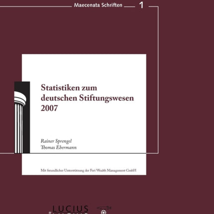 Statistiken Zum Deutschen Stiftungswesen 2007