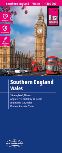 Reise KnowHow Landkarte Südengland Wales 1400.000