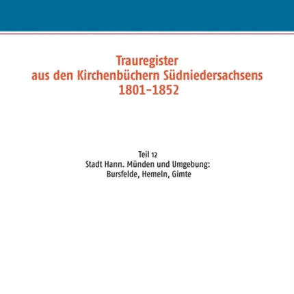Trauregister aus den Kirchenbüchern