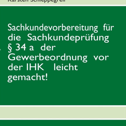 Sachkundevorbereitung für die Sachkundeprüfung §