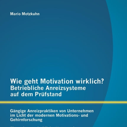 Wie geht Motivation wirklich? - Betriebliche Anreizsysteme auf dem Prüfstand: Gängige Anreizpraktiken von Unternehmen im Licht der modernen Motivations- und Gehirnforschung - Eine wissenschaftliche Untersuchung