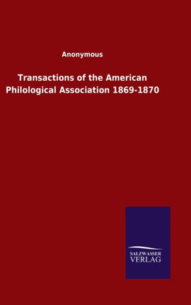 Transactions of the American Philological