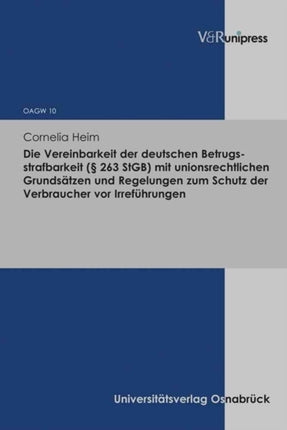 OsnabrÃ"cker Abhandlungen zum gesamten Wirtschaftsstrafrecht.