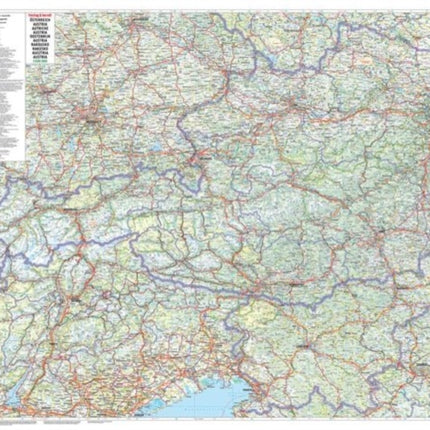 Austria Map Provided with Metal Ledges/Tube 1:500 000