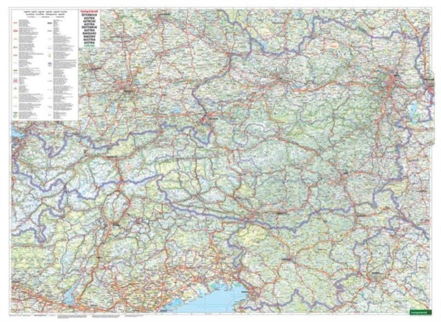 Austria Map Provided with Metal Ledges/Tube 1:500 000