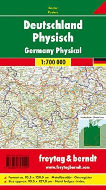 Germany Map Provided with Metal Ledges/Tube 1:700 000