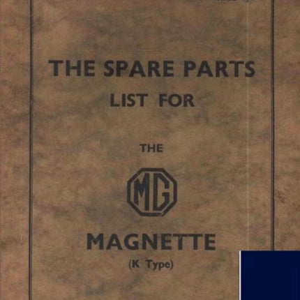 Spare Parts Lists for the MG Magnette