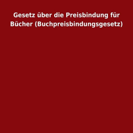 Gesetz über die Preisbindung für Bücher