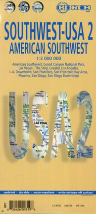 USA Southwest - American Southwest, Borch Map: Southwest USA, American Southwest, Grand Canyon National Park, Las Vegas - The Strip, Greater Los Angeles, L.A. Downtown, San Francisco, San Francisco Bay Area, Phoenix, San Diego, San Diego Do