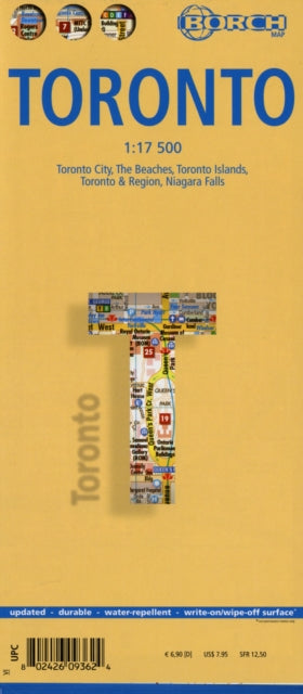 Toronto, Borch Map: Toronto City, The Beaches, Toronto Islands, Toronto & Region, Niagara Falls