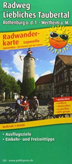 Lovely Tauber Valley cycle path, cycle tour map