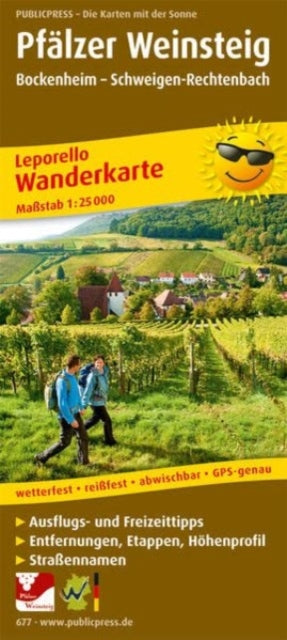 Palatinate Wine Trail, hiking map 1:25,000